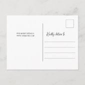 Moderne Handschrift Pinsel Weiß Save the Date Foto Ankündigungspostkarte (Rückseite)