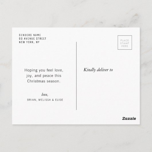 Moderne Handschrift Postkarte (Rückseite)