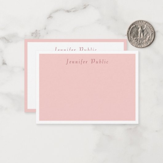 Moderne Handschrift Rosa Rosa Elegante Vorlage (Vorderseite/Rückseite Beispiel)