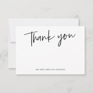 Moderne Handschrift Schwarz und Weiß Danke