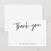 Moderne Handschrift Schwarz und Weiß Danke (Vorne/Hinten)