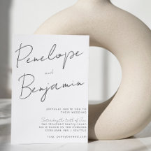 Moderne Handschrift Schwarz-weiß Hochzeit