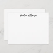 Moderne Handschrift Schwarze Personalisiert Statio Mitteilungskarte (Vorne/Hinten)