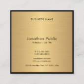 Moderne Handschrift Script Glamour Gold Chic Quadratische Visitenkarte (Rückseite)
