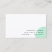 Moderne Handschrift Skriptname Minze Grün Weiß Visitenkarte (Rückseite)
