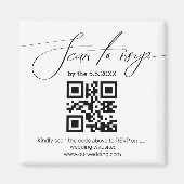 moderne Handschrift uAwg qr Code Hochzeit Magnet (Vorne)