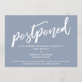 Moderne Handschrift verzögert Hochzeit Dusty Blue Einladung