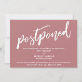 Moderne Handschrift verzögert Hochzeit Dusty Rose Einladung (Vorderseite)