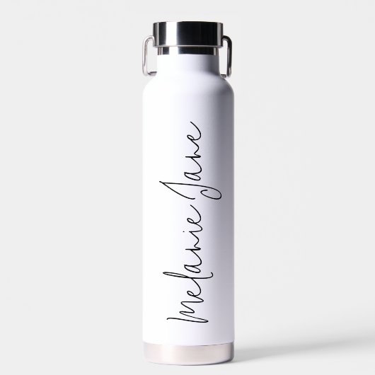 Moderne Handschrift White Wedding Water Flasche Ge (Vorne)