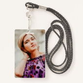 moderne Handschrift zwei Fotos Abschluss Ausweis (Rückseite mit Schlüsselband)