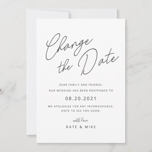 Moderne Handschriften verändern das Datum Einladung (Vorderseite)