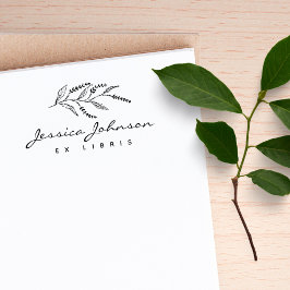 Moderne Handschriftenlavender Custom Ex Libris Boo Gummistempel