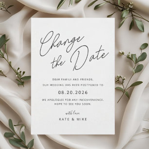 Moderne handschriftliche Hochzeit Änderung des Dat Einladung