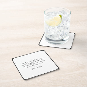 Moderne handschriftliche Notiz Minimalistische Hoc Rechteckiger Pappuntersetzer