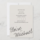 Moderne handschriftliche Overlay-Foto-Save-the-Dat Einladung (Vorderseite)
