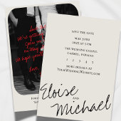Moderne handschriftliche Overlay-Foto-Save-the-Dat Einladung
