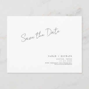 Moderne handschriftliche Schrift Hochzeit Termin m Postkarte