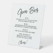 Moderne Handwriting-Header Einfaches Open Bar Menu Sockelschild (Vorderseite)