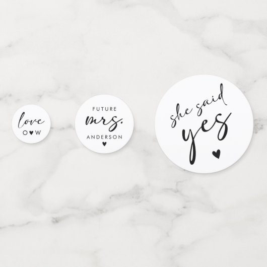 Moderne Handwriting-Script-Brautparty-Dekoration Konfetti (Vorderseiten)