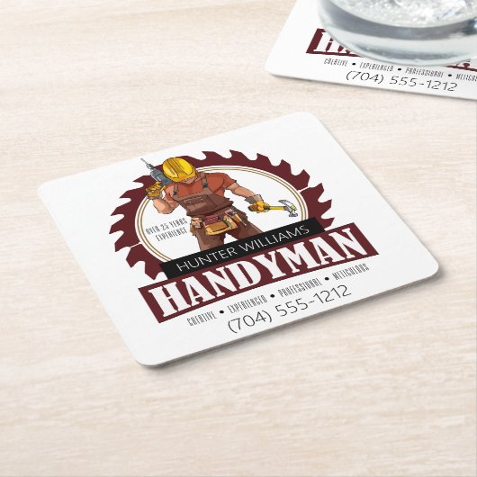 Moderne Handyman Maintenance Contractor Tools Rechteckiger Pappuntersetzer (angewinkelt)