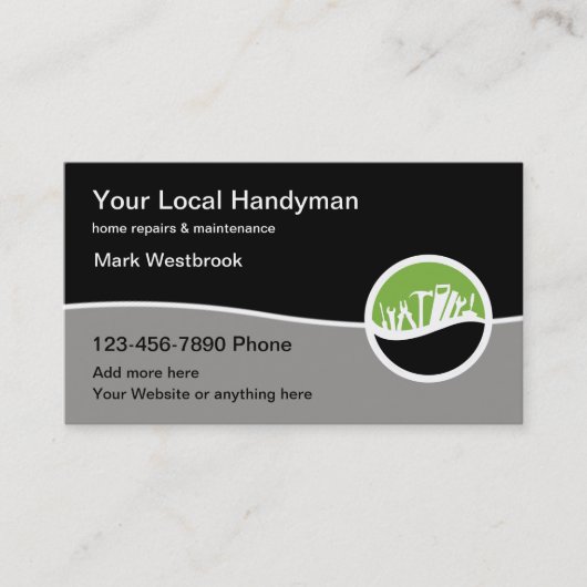 Moderne Handyman Tools Theme Business Cards Visitenkarte (Vorderseite)