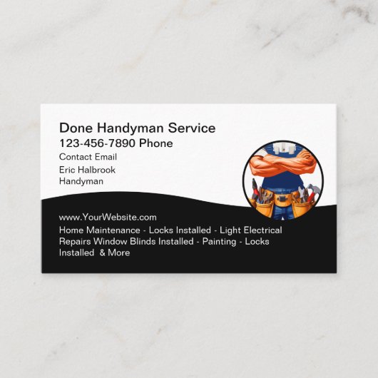 Moderne Handyman Zuhause Services Business Cards Visitenkarte (Vorderseite)