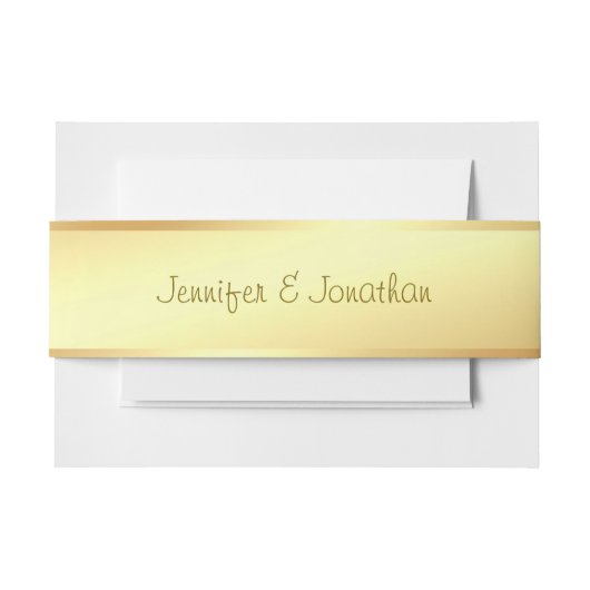 Moderne Handyname Text Gold Look Template Einladungsbanderole (Vorderseite Beispiel)