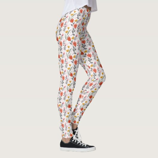 Moderne Handzeichnung - Tulips Leggings (Rechts)