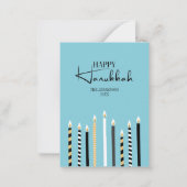 Moderne Hanukkah Candles Holiday Mini Karte (Vorderseite)