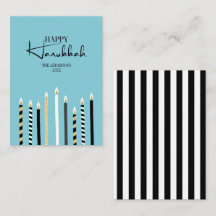 Moderne Hanukkah Candles Holiday Mini Karte