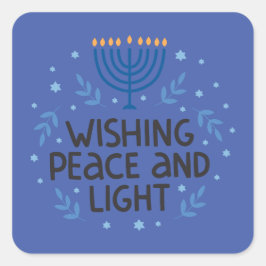 Moderne Hanukkah Menorah Square Stickers