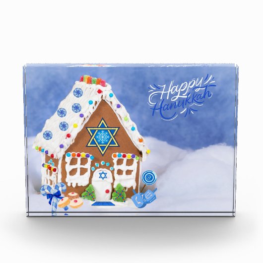 Moderne Hanukkah Star des David Gingerbread House Fotoblock (Vorderseite)