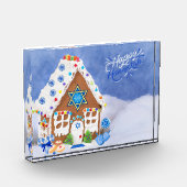 Moderne Hanukkah Star des David Gingerbread House Fotoblock (Links)
