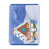 Moderne Hanukkah Star des David Gingerbread House Magnet (Vertikal)