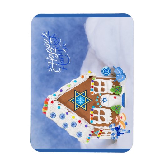 Moderne Hanukkah Star des David Gingerbread House Magnet (Vertikal)