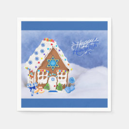 Moderne Hanukkah Star des David Gingerbread House Serviette