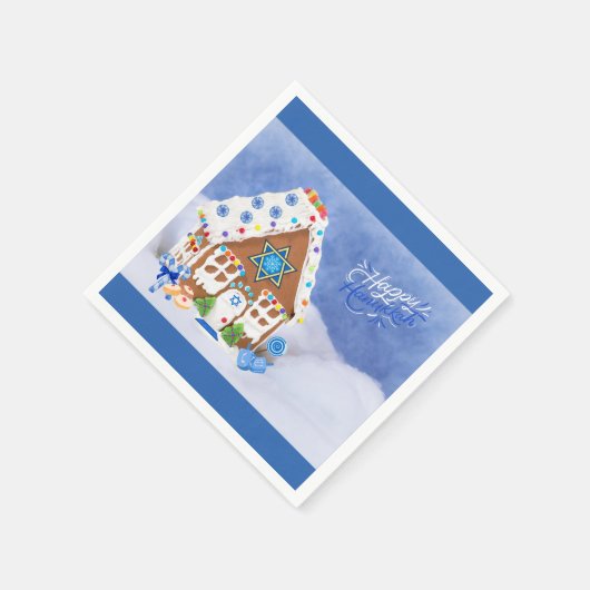 Moderne Hanukkah Star des David Gingerbread House Serviette (Ecke)