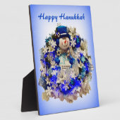 Moderne Hanukkah Star von David Snowman Wreath Fotoplatte (Seite)