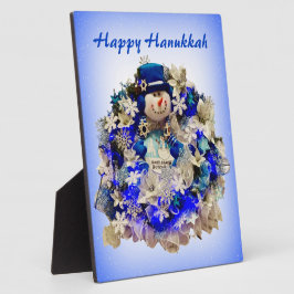 Moderne Hanukkah Star von David Snowman Wreath Fotoplatte