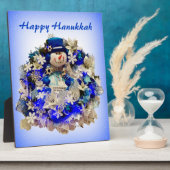 Moderne Hanukkah Star von David Snowman Wreath Fotoplatte (Seite)