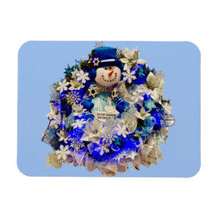 Moderne Hanukkah Star von David Snowman Wreath Magnet
