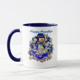 Moderne Hanukkah Star von David Snowman Wreath Tasse