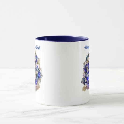 Moderne Hanukkah Star von David Snowman Wreath Tasse (Zentrum)