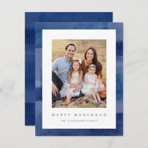 Moderne Hanukkah Watercolor Foto Holiday Card Feiertagskarte