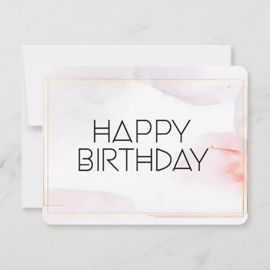 Moderne Happy Birthday Card mit geometrischem Schr (Vorderseite)