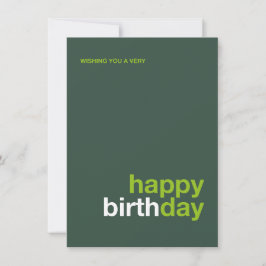 Moderne Happy Birthday Karte – Minimales Design