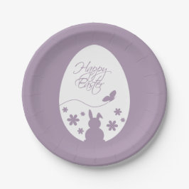 Moderne Happy Easter Pastel Lila Pappteller