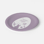 Moderne Happy Easter Pastel Lila Pappteller (Schrägansicht)