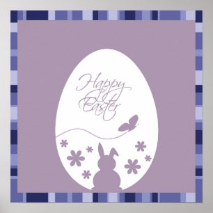 Moderne Happy Easter Pastel Lila Poster