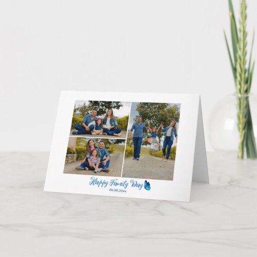 Moderne Happy Family Day Fotos Ferienkarte Karte (Vorderseite)